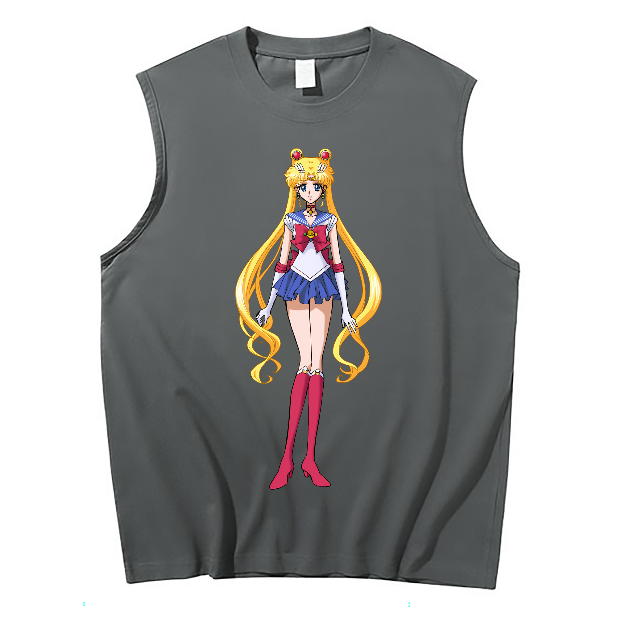（画像用） 美少女戦士セーラームーン 月野 うさぎ つきの うさぎ Sailor Moon Tsukino Usagi コットン100％タンクトップ（フロントプリント）